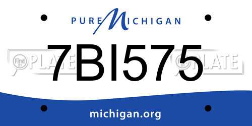 7BI575 Michigan License Plate