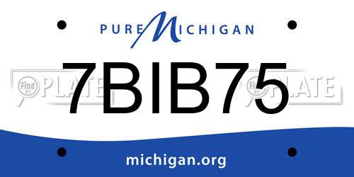 7BIB75 Michigan License Plate