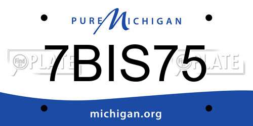 7BIS75 Michigan License Plate