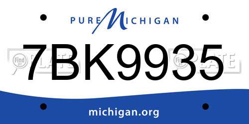 7BK9935 Michigan License Plate