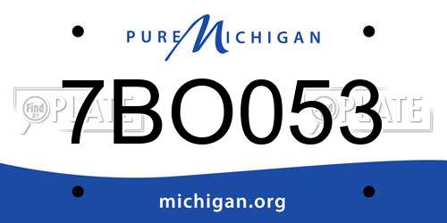 7BO053 Michigan License Plate