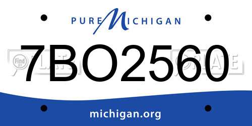 7BO2560 Michigan License Plate