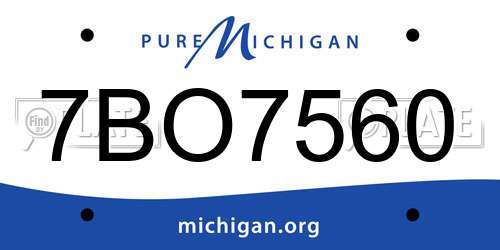 7BO7560 Michigan License Plate