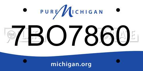 7BO7860 Michigan License Plate