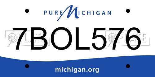 7BOL576 Michigan License Plate