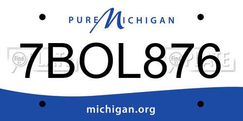 7BOL876 Michigan License Plate