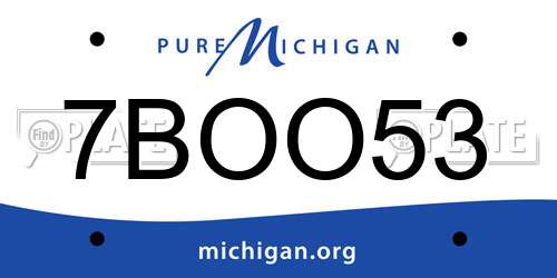 7BOO53 Michigan License Plate