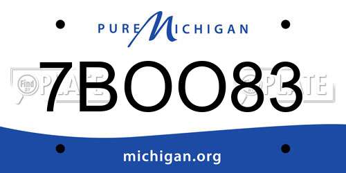 7BOO83 Michigan License Plate