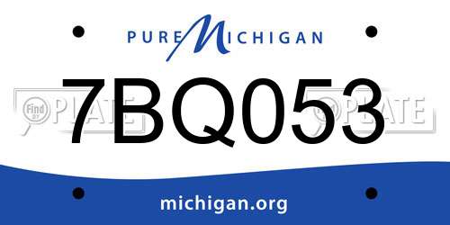 7BQ053 Michigan License Plate
