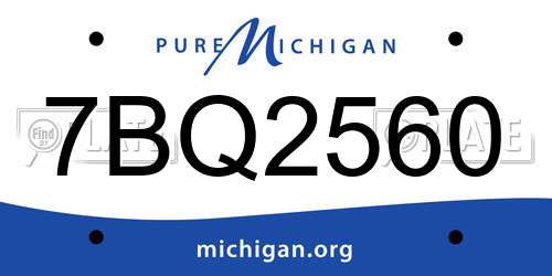 7BQ2560 Michigan License Plate