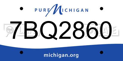 7BQ2860 Michigan License Plate