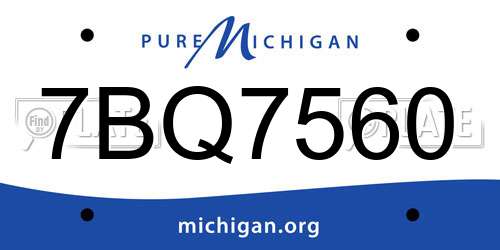 7BQ7560 Michigan License Plate