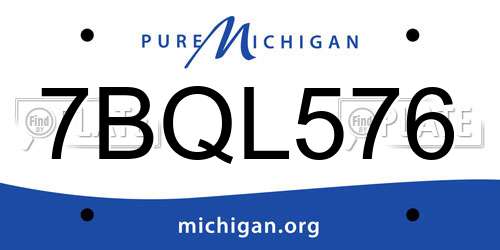 7BQL576 Michigan License Plate