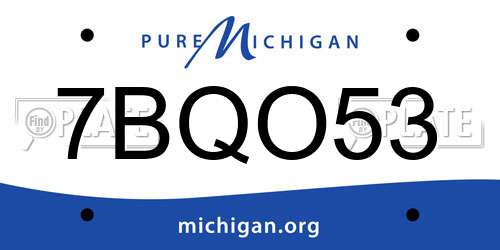 7BQO53 Michigan License Plate
