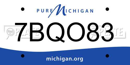 7BQO83 Michigan License Plate