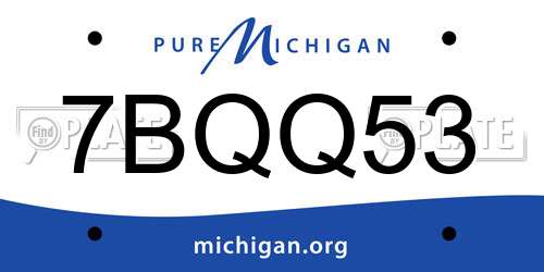 7BQQ53 Michigan License Plate