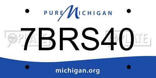 7BRS40 Michigan License Plate
