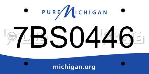7BS0446 Michigan License Plate