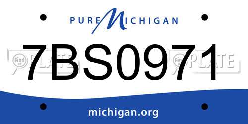 7BS0971 Michigan License Plate