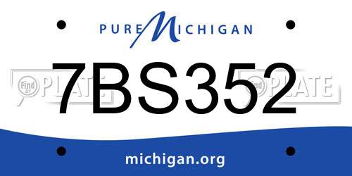 7BS352 Michigan License Plate