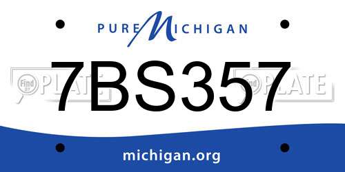 7BS357 Michigan License Plate