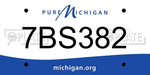 7BS382 Michigan License Plate