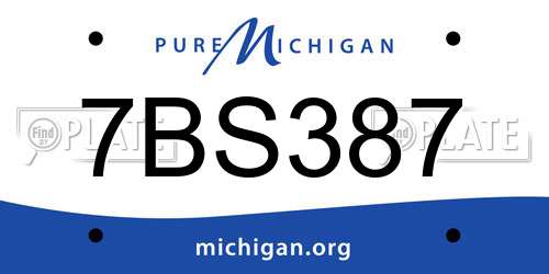 7BS387 Michigan License Plate