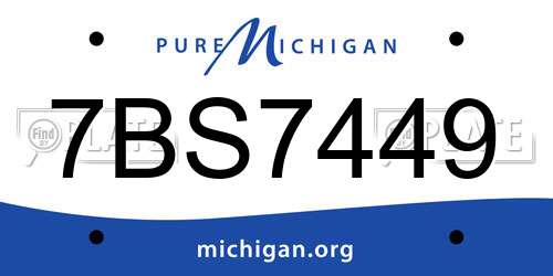 7BS7449 Michigan License Plate