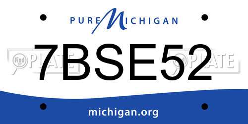 7BSE52 Michigan License Plate