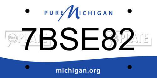 7BSE82 Michigan License Plate