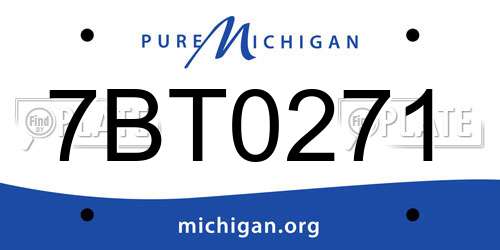 7BT0271 Michigan License Plate
