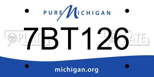7BT126 Michigan License Plate