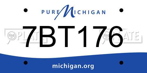 7BT176 Michigan License Plate