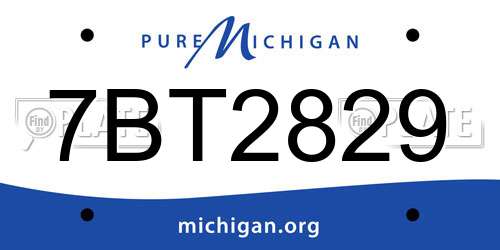 7BT2829 Michigan License Plate