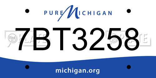7BT3258 Michigan License Plate