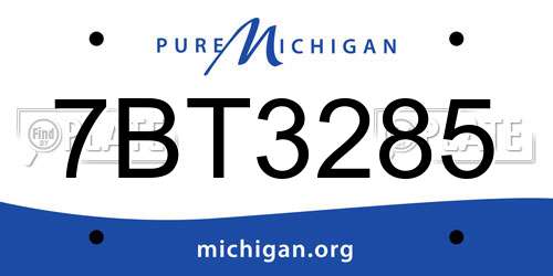 7BT3285 Michigan License Plate