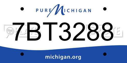 7BT3288 Michigan License Plate