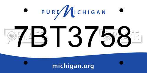 7BT3758 Michigan License Plate