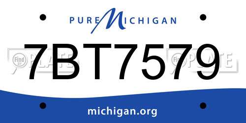 7BT7579 Michigan License Plate