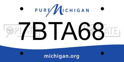 7BTA68 Michigan License Plate