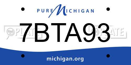 7BTA93 Michigan License Plate