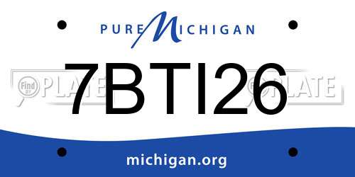 7BTI26 Michigan License Plate