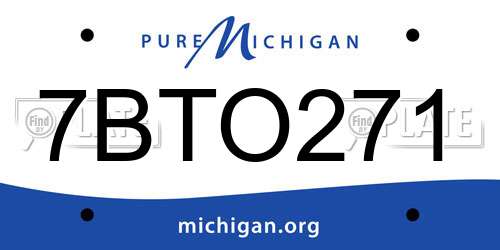 7BTO271 Michigan License Plate
