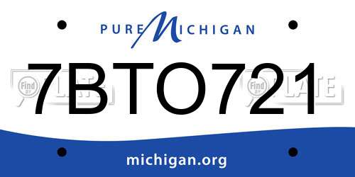 7BTO721 Michigan License Plate