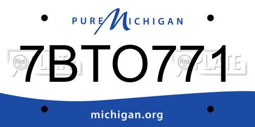 7BTO771 Michigan License Plate