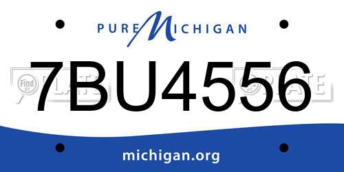 7BU4556 Michigan License Plate