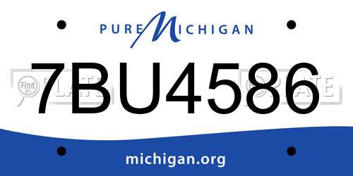 7BU4586 Michigan License Plate