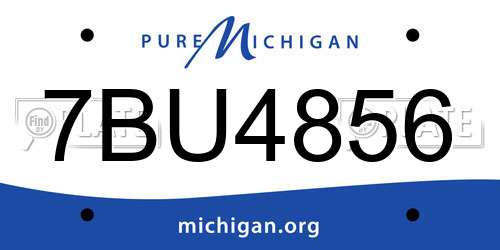 7BU4856 Michigan License Plate