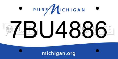 7BU4886 Michigan License Plate