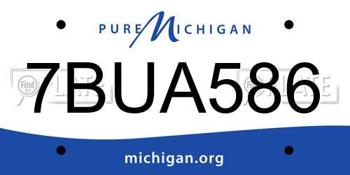 7BUA586 Michigan License Plate